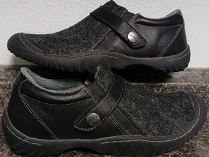 JSport By Jambu Shoes Women's 9 M Blair Lined Slip Ons Flats Black Felt Fabric - Picture 1 of 6