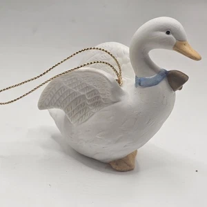  Vintage Homco #5255 weiße Gänse Ente Porzellan Weihnachtsschmuck - Bild 1 von 5