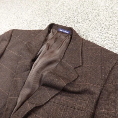 Новый Alan Flusser Blazer мужской 44R коричневый ягненка шерсти кашемир Sport пальто костюм куртка - Изображение 1 из 4