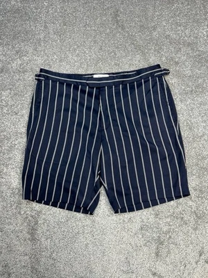 Шорты мужские Reiss Lake 36 синие белые китайские опрятные в полоску боковой регулятор средняя посадка - Изображение 1 из 4