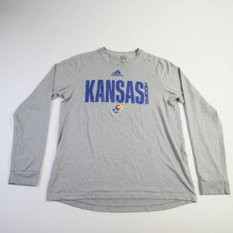 Kansas Jayhawks adidas Long Sleeve Shirt Men's Gray Used Cover