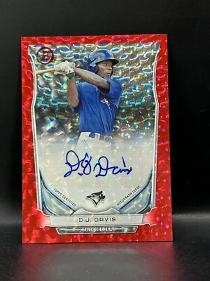 2014 Bowman Prospect Autographs DJ DAVIS Red Ice #AI-DDA #11/25 - Image 1 of 2