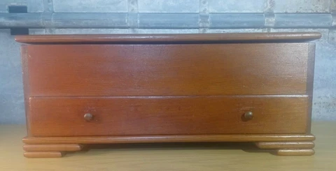 20th C Miniature One Drawer Blanket Chest or Box Cover