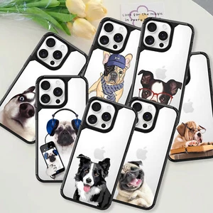 Acrylic Phone Case Cute Dog TPU Bumper Cover For iPhone 16 15 14 Samsung A15 S24 - Picture 1 of 51