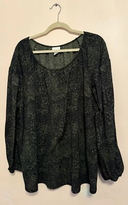 Beautiful Ava and Viv boho printed top sz 2X balloon sleeve and printed - Image 1 of 2