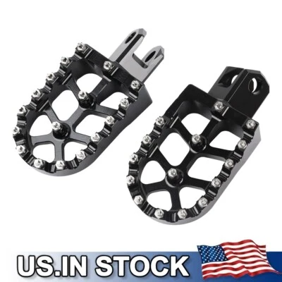 Black Foot Pegs Footrest For Suzuki RM125 RM250 RMX250 DRZ400 DRZ400S DRZ400SM - Image 1 of 4