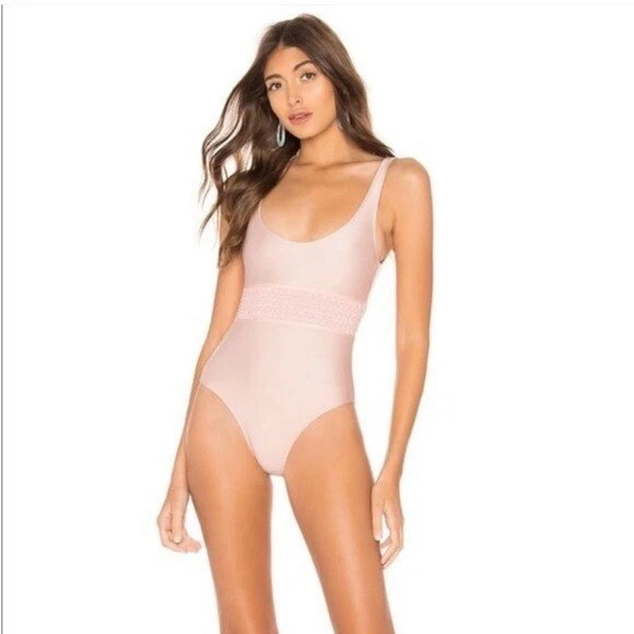 Revolve Tularosa One Piece Swim Suit Retro Pale Pink Large - Image 1 of 4