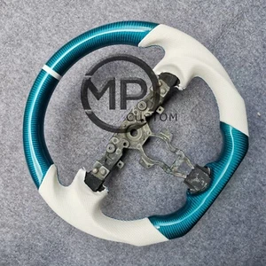 Volante de fibra de carbono personalizado apto para Nissan 370Z Z34 QX70 FX50 2009-2021 - Imagen 1 de 5