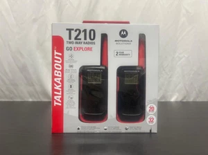 Motorola Solutions T210 Two-Way Radio Black W/ Red Two Pack - Picture 1 of 2