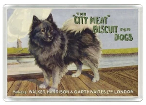 ANUNCIO DE COMIDA PARA PERROS KEESHOND IMPRESIÓN ARTÍSTICA NOVEDAD ACRÍLICO NEVERA IMÁN GRAN REGALO - Imagen 1 de 1