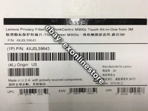 4XJ0L59643 - Lenovo Privacy Filter for ThinkCentre M900z Touch All-in-One 3M - Picture 1 of 1