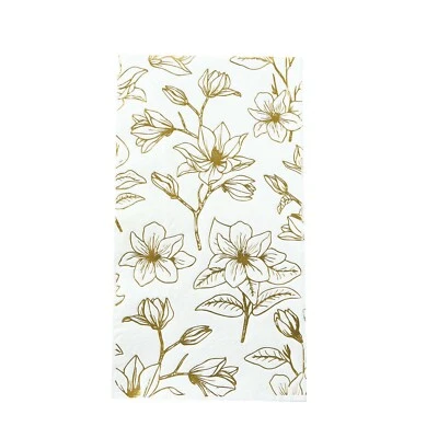 50 Soft 2 Ply Rectangular Paper Napkins Flowers Print Party Events Decorations - Image 1 of 2