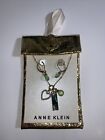 Anne Klein Necklace Earrings Set Abalone Silver Tone Statement Chic VTG Ladies