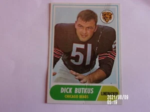 1968 Topps Dick Butkus #127 NFL Chicago Bears HOF Football Karte - geknickt - Bild 1 von 2