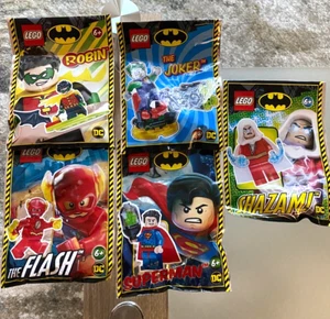 Lego Batman Minifigure Foil Lot - Robin + Joker + Flash + More! - New Sealed! - Picture 1 of 2