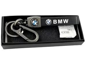 BMW Leather Hook Metal Keyring For Bikes & Cars Key Chain (Black) Pack of - 1. - Picture 1 of 6