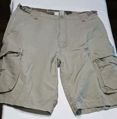 Pantalones Cortos Carga Talla 36 Con Bolsillos OTB Marca Resistente Beige Tostado Foto 1 de 4