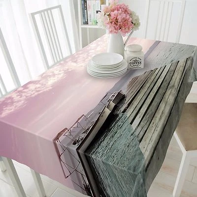 3D Bridge Sky Tablecloth Table Cover Cloth Birthday Party AJ WALLPAPER UK Lemon - Image 1 of 4