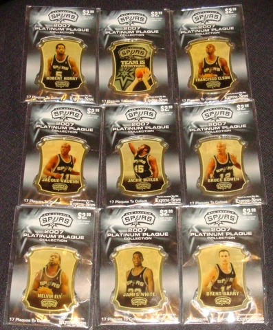 San Antonio Spurs 2007 Souvenir Platinum Plaque Collection Express News Cover