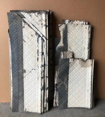 Forro 60 pies  Antiguo trébol gótico ancho techo de hojalata borde de borde de colección 1804-23B Foto 1 de 4