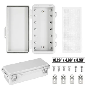 10.2"x4.3"x3.9" Plastic ABS Waterproof Project Enclosure Box w/ Mounting Plate - Picture 1 of 9