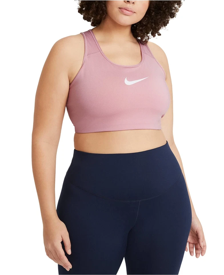 Nike ESF-12632 Plus Medium Support Non-Padded Sports Bra Glaze Pink/White 1X