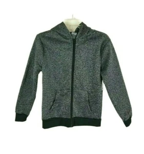 Quad Seven Jacket Boys Tag Size 12/14 Black Hoodie Full Zip Fleece Style 84569DG - Picture 1 of 5