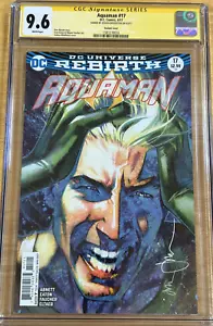 AQUAMAN #17 CGC 9.6 SS SIGNATURE SERIES SIGNED BY JOSHUA MIDDLETON VARIANT COVER - Picture 1 of 6
