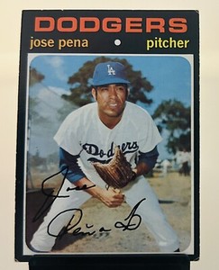 1971 topps baseball card #693 Los Angeles Dodgers Jose Pena fair condition 