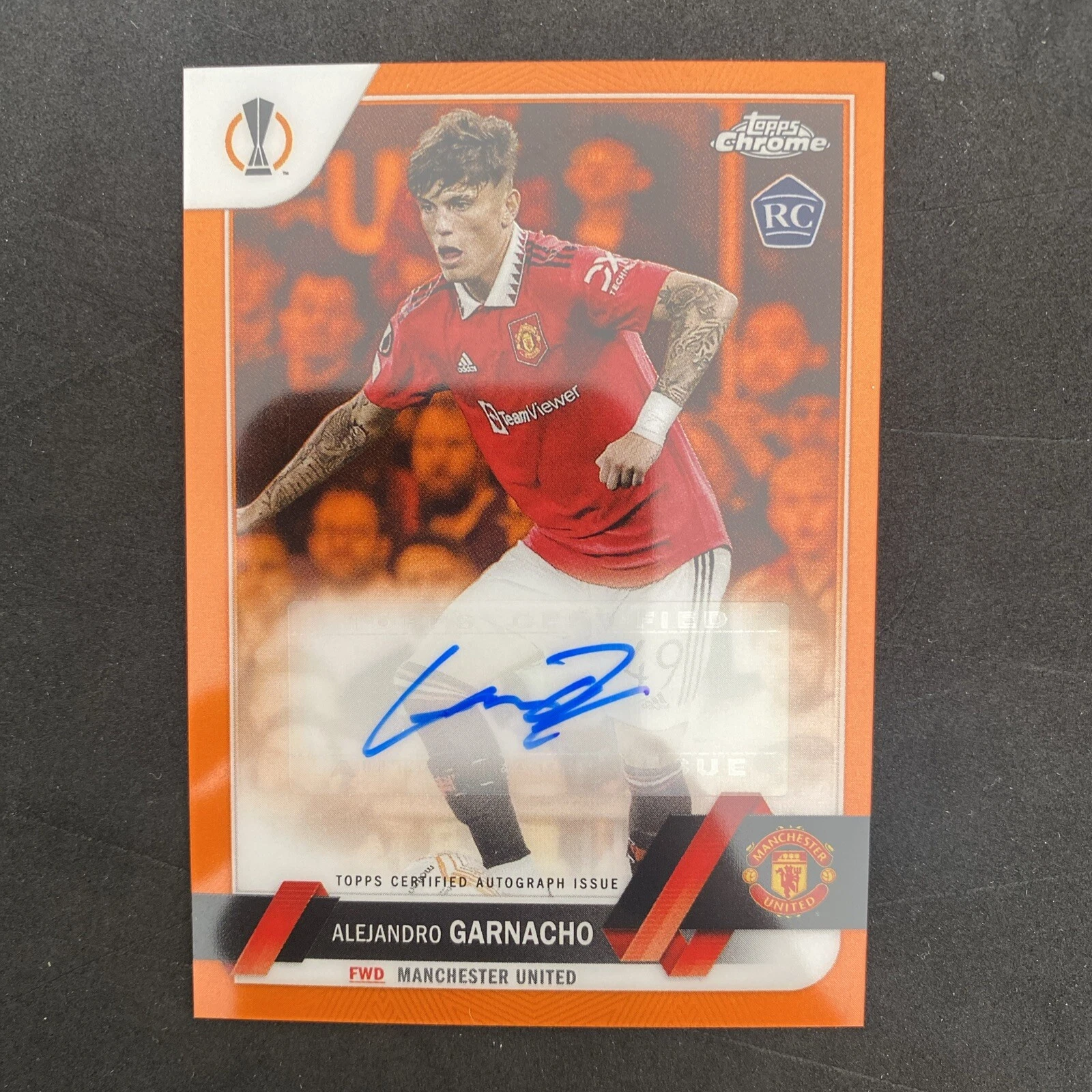 2022-23 Topps Chrome UEFA Alejandro Garnacho TRUE ORANGE RC AUTO 13/25 AUTO 🔥📈