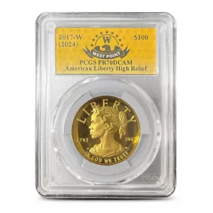2017-W 1 oz High Relief 225th Anniversary American Liberty Gold PCGS PR70 DCAM - Picture 1 of 2