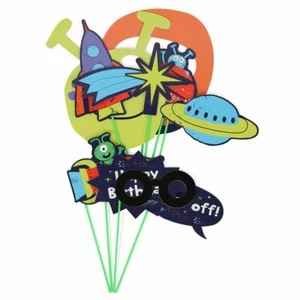 Space photo props - pack of 10; Booth, Children, Fun Party, pose, Star, Ship UFO - Picture 1 of 5