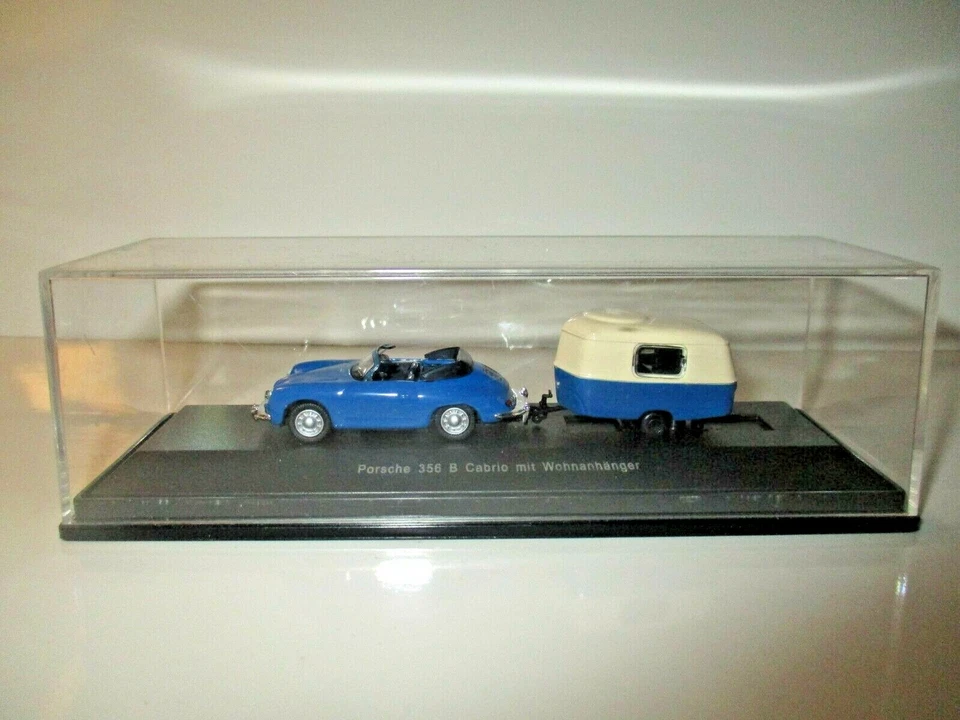 PORSCHE 356 B CABRIO MIT WOHNANHAGER SCHUCO SCALA 1:87 - Immagine 1 di 1