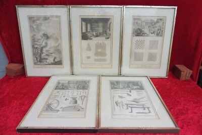 5 antike Kupferstiche : alte Berufe   , um 1780 ,  gerahmt - Bild 1 von 4