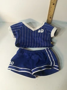 Build A Bear Clothing Outfit- Blue White Soccer Uniform # 10 Preowned - Picture 1 of 4