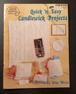 American School Of Needlework 1983 Quick 'n Easy Candlewick Projects By R Weiss - Picture 1 of 2