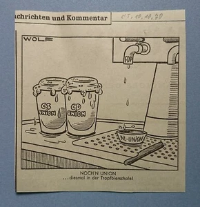 Old Display Tageblatt Coburg 10.10.70 Political Satire Politics Economy Wolf - Picture 1 of 2