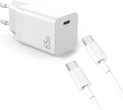 65W + 60W Set USB 3.1 Typ C Ladegerät Kabel für Samsung Galaxy A56 5G WEIß - Bild 1 von 4