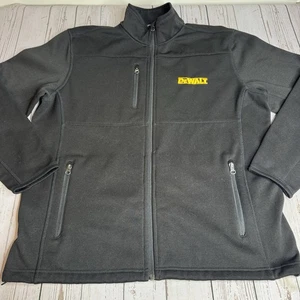 DeWALT Embroidered Full Zip Black Jacket Mens Large Lined Pockets Workwear - Picture 1 of 10
