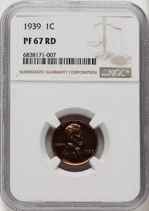 1939 1C RD Proof Lincoln Cent NGC PR67 (770254002) - Picture 1 of 2