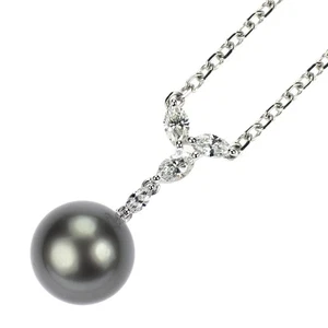 Mikimoto Pt950 Negro Perla Diamante Colgante Collar Diámetro Aproximadamente ... - Imagen 1 de 3