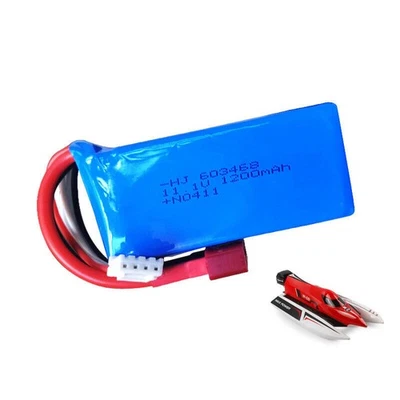11.1V 1200mAh 30C 3S Lipo Battery T Plug 603468 New for WLtoys WL915 Rc Boat - Image 1 of 4