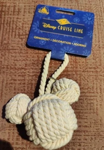 NWT Disney Cruise Line Mickey Head Ears Rope Knot Ornament Christmas Decoration - Picture 1 of 3