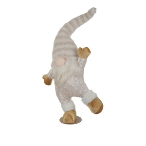 Gnomo Natale in piedi 65 cm cappello grigio a righe multicolore - Imagen 1 de 3