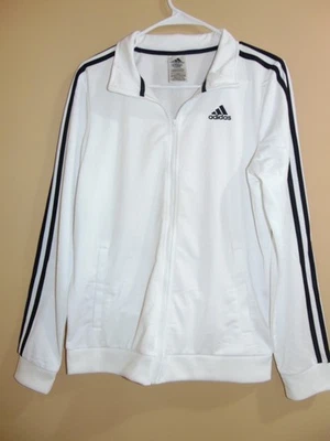 JAQUETA DE ATLETISMO ADOLESCENTE ADIDAS ESSENTIALS 3 LISTRAS POLIÉSTER BRANCO TAMANHO GG (18/20) - Imagem 1 de 4
