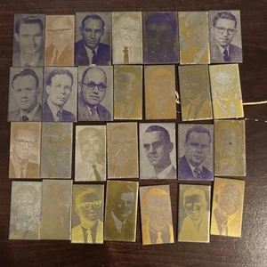 Lote de 28 bloques/placas obituarios vintage de fotos de periódicos con impresión de metal (1) - Imagen 1 de 6