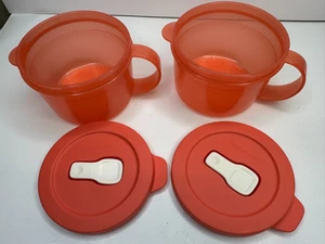 2 ~ Tupperware CrystalWave Soup Mug Coral #3155A-4 16 Oz - Picture 1 of 2
