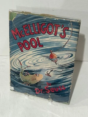 McELLIGOT'S POOL Dr. Seuss 1947 1st Edition w/Dust Jacket Open Mouth Fish RARE Foto 1 de 4