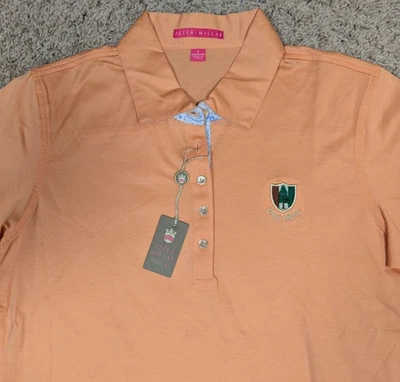 Camisa Polo Peter Millar Mujer Pequeña Naranja Golf Manga Corta Nueva Atletismo Foto 1 de 4