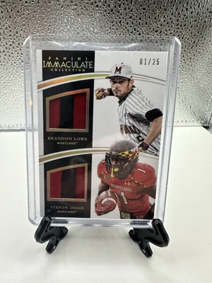 2015 Panini Immaculate Dual Patch /25 Stefon Diggs & Brandon Lowe - Image 1 of 3